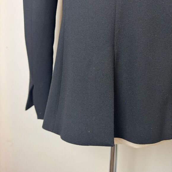 Halston Black Open Front Blazer Jacket | Size 8 | Longline Minimalist - Picture 6 of 11